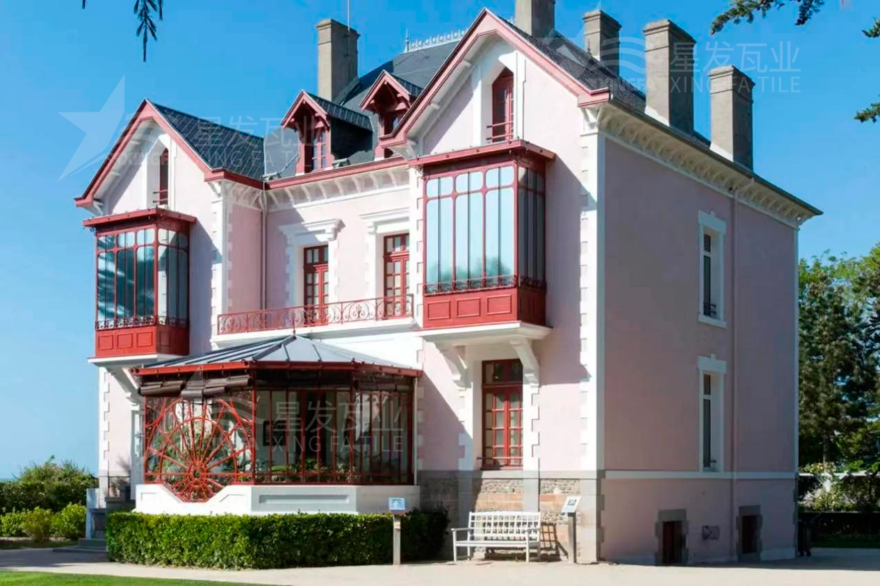 別墅搭建合成樹脂瓦的外觀效果圖大賞，極具美觀裝飾性！